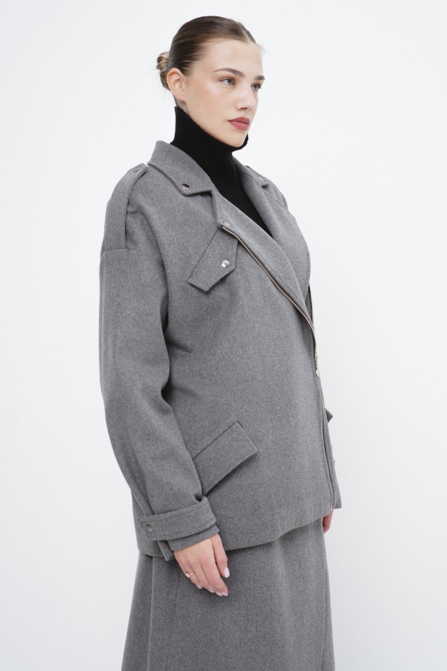 Wool biker style coat CAVALLO