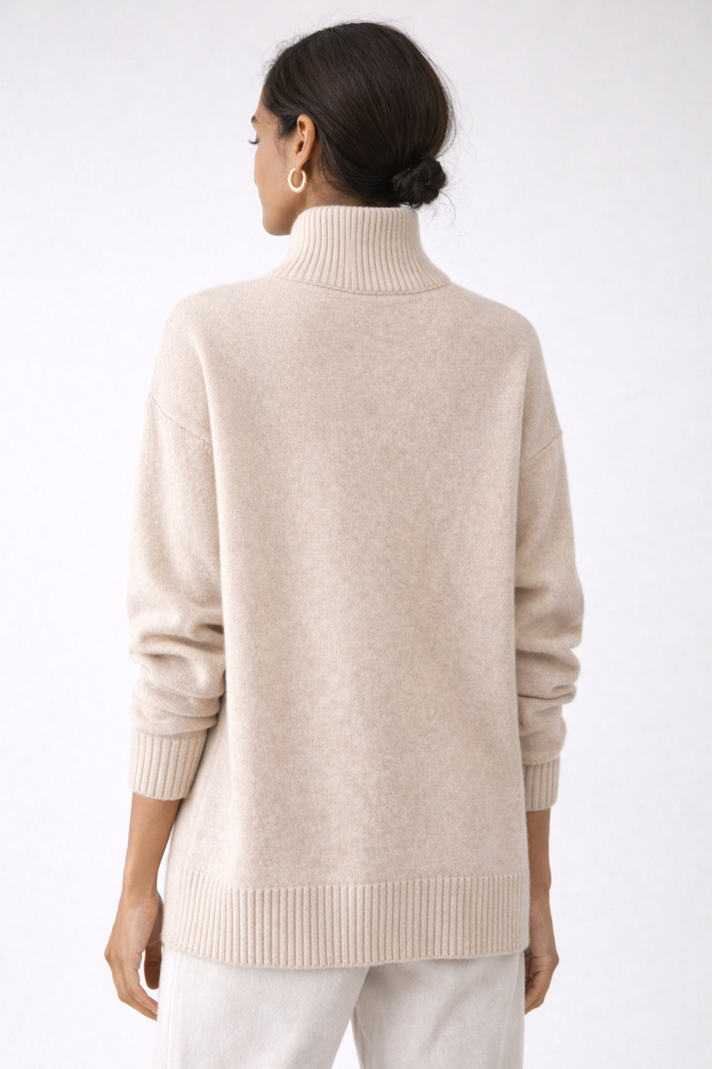 Cashmere Blend Turtleneck Sweater MILK