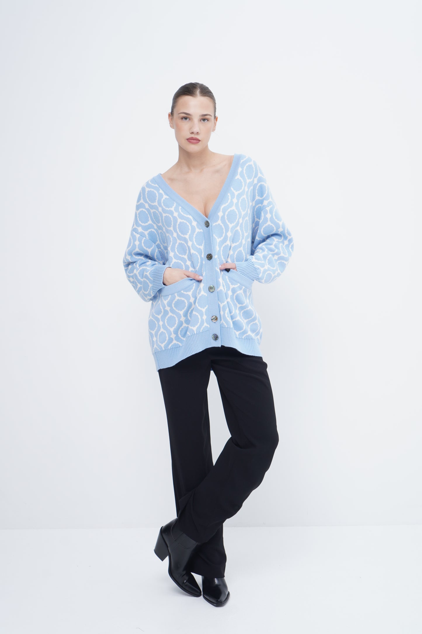 Wool cardigan CURAÇAO long