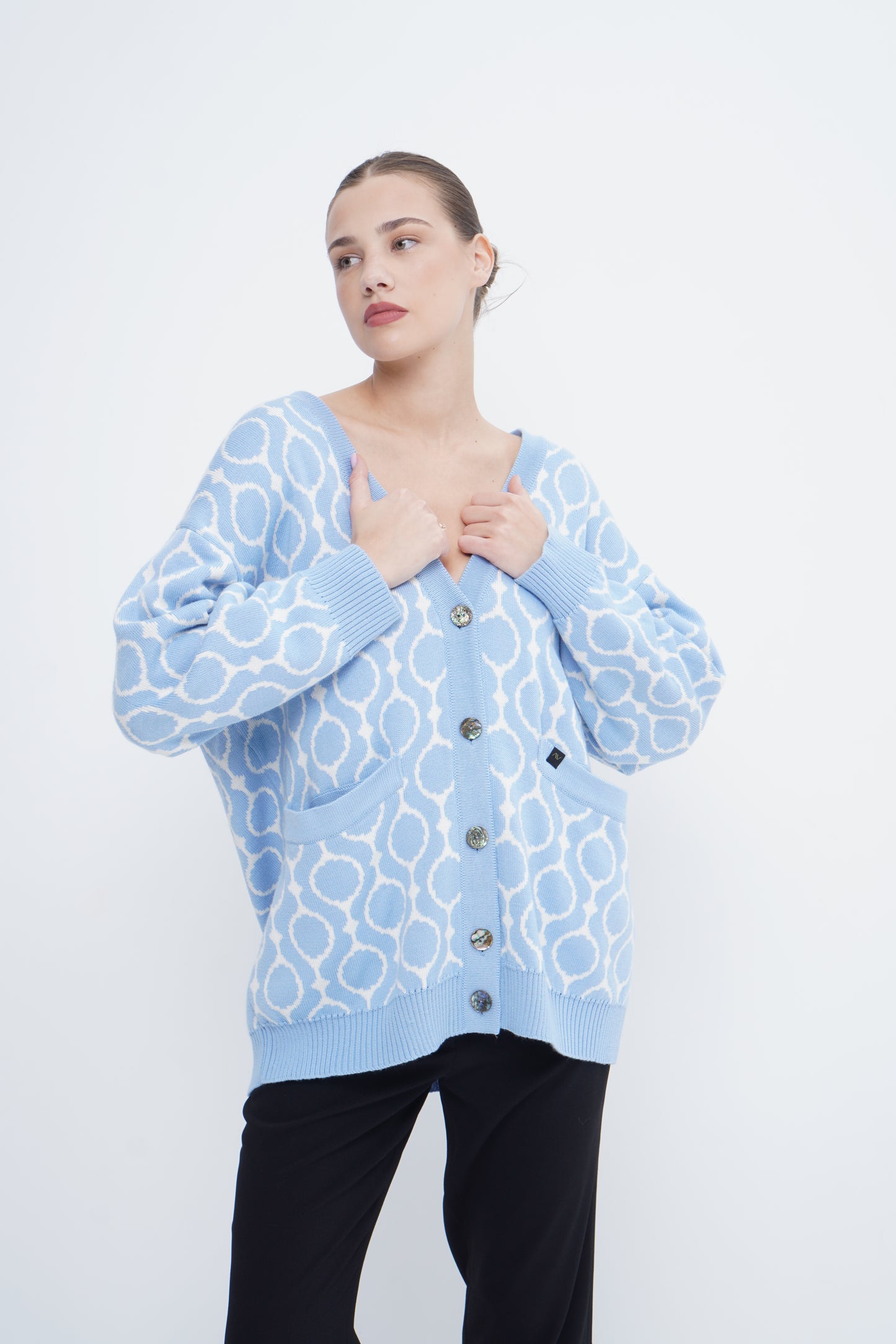 Wool cardigan CURAÇAO long