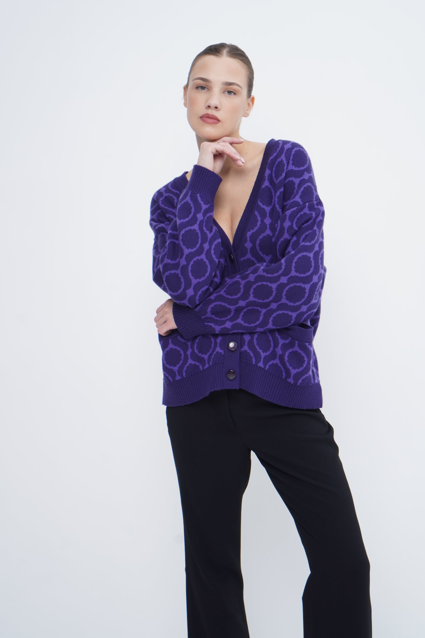 Wool cardigan CURAÇAO short