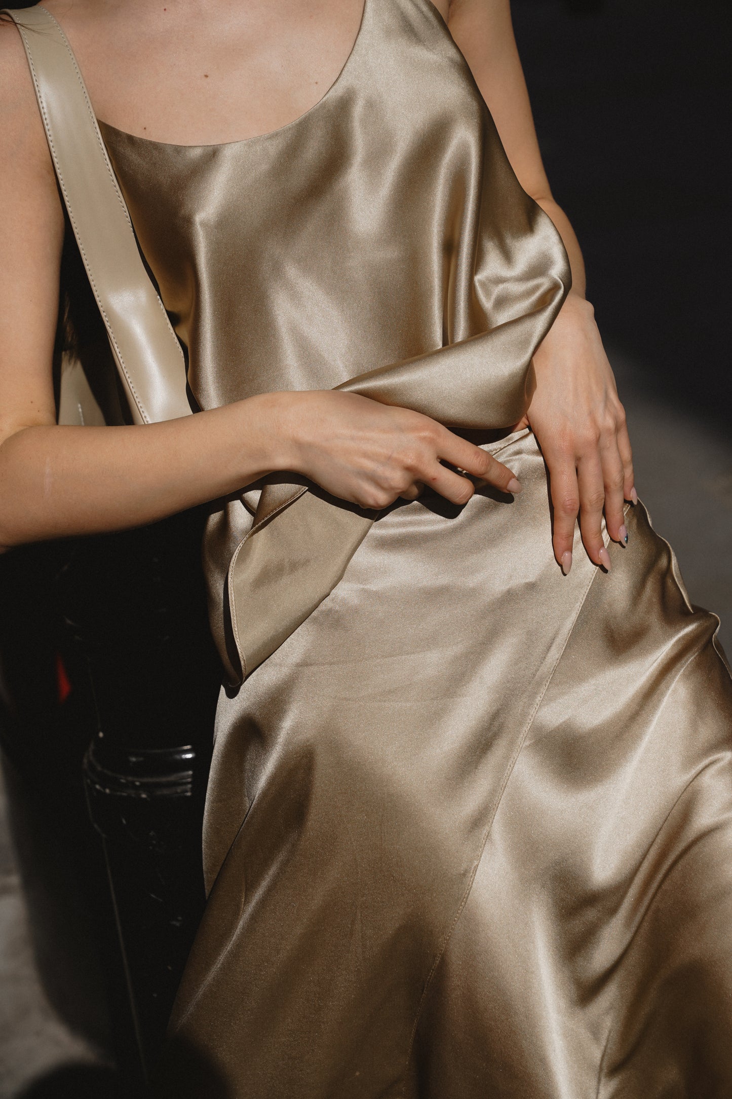 Silk top and skirt