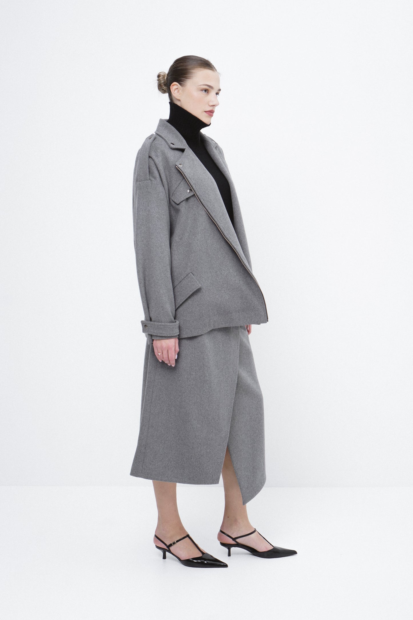 Wool biker style coat CAVALLO