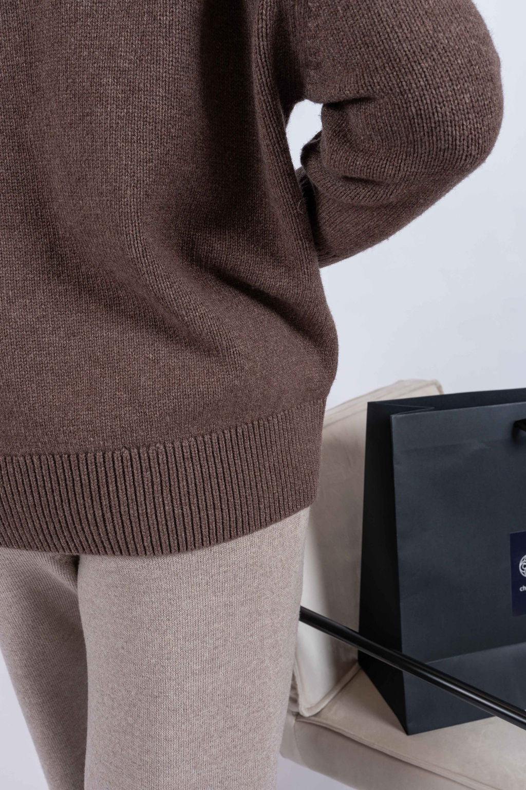 Cashmere Blend Turtleneck Sweater CHOCOLATE MELANGE