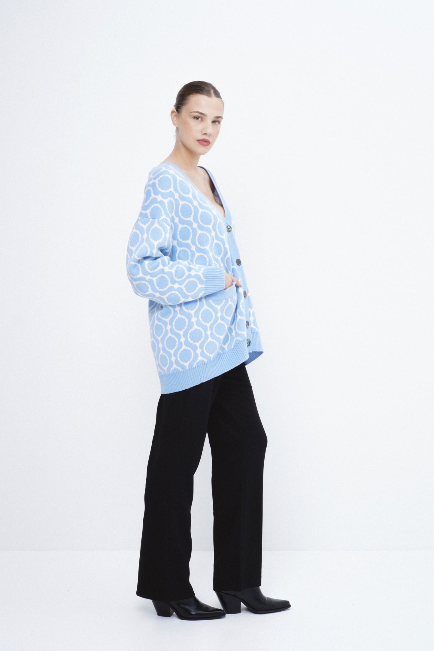 Wool cardigan CURAÇAO long