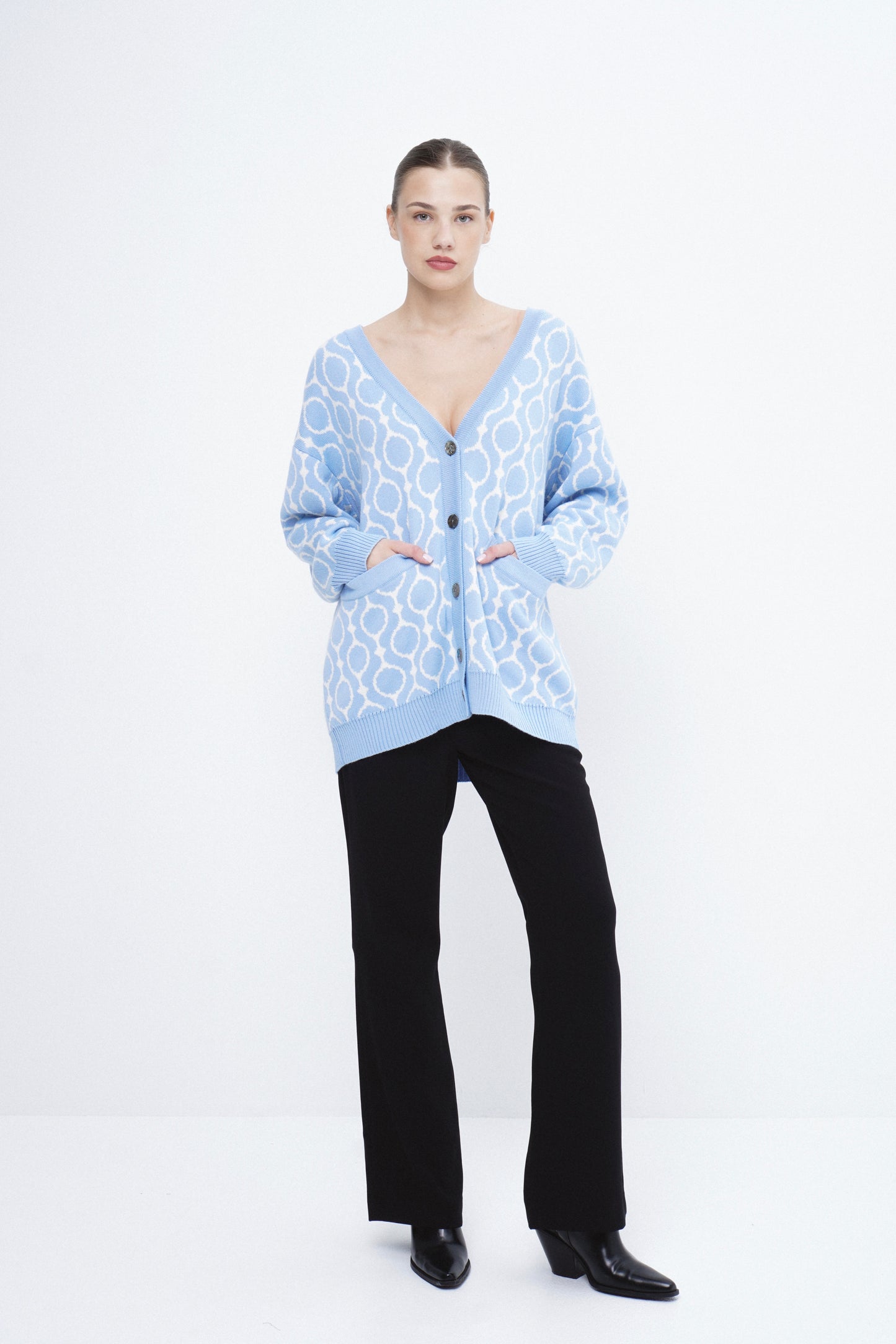 Wool cardigan CURAÇAO long
