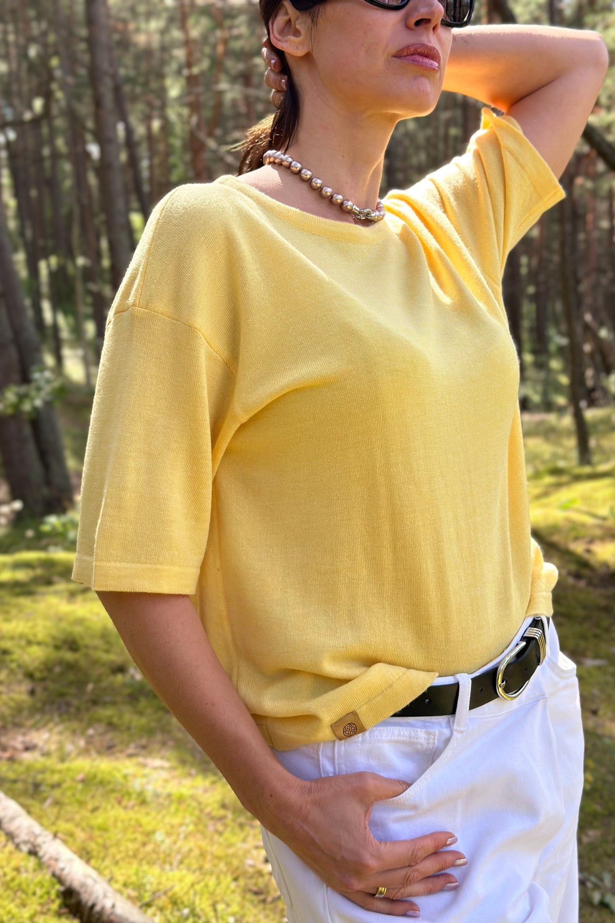 BUTTER YELLOW EXTRAFINE MERINO WOOL T-SHIRT
