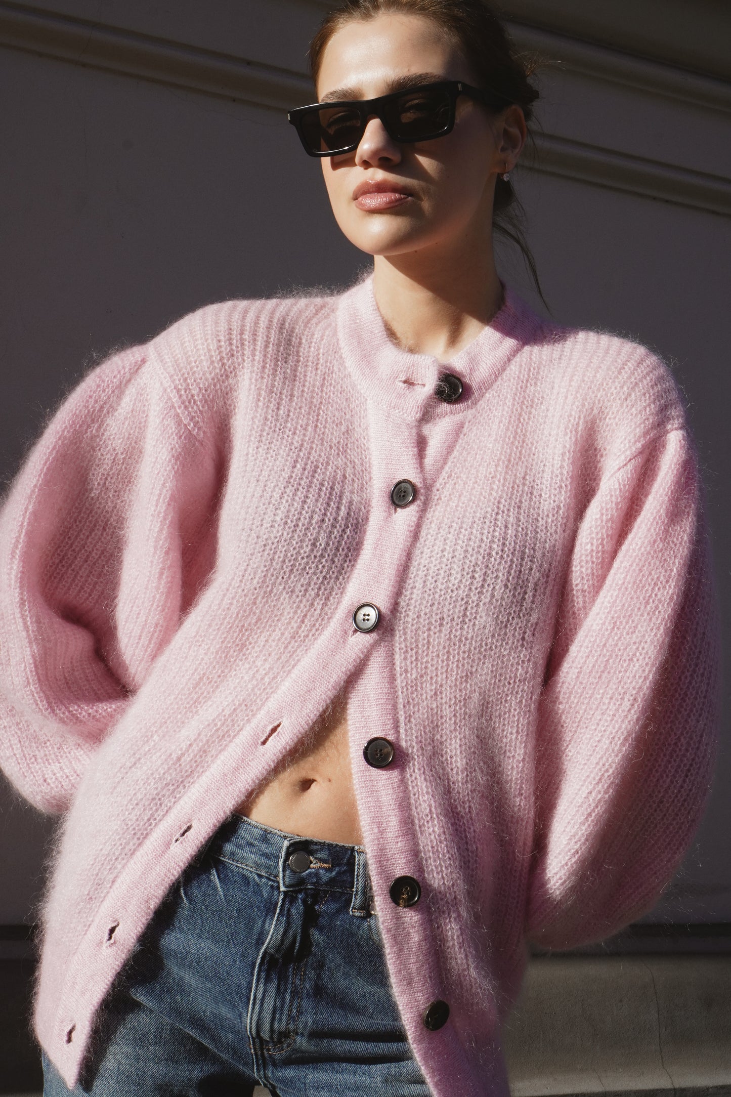 Kid mohair and silk cardigan TASMANIA