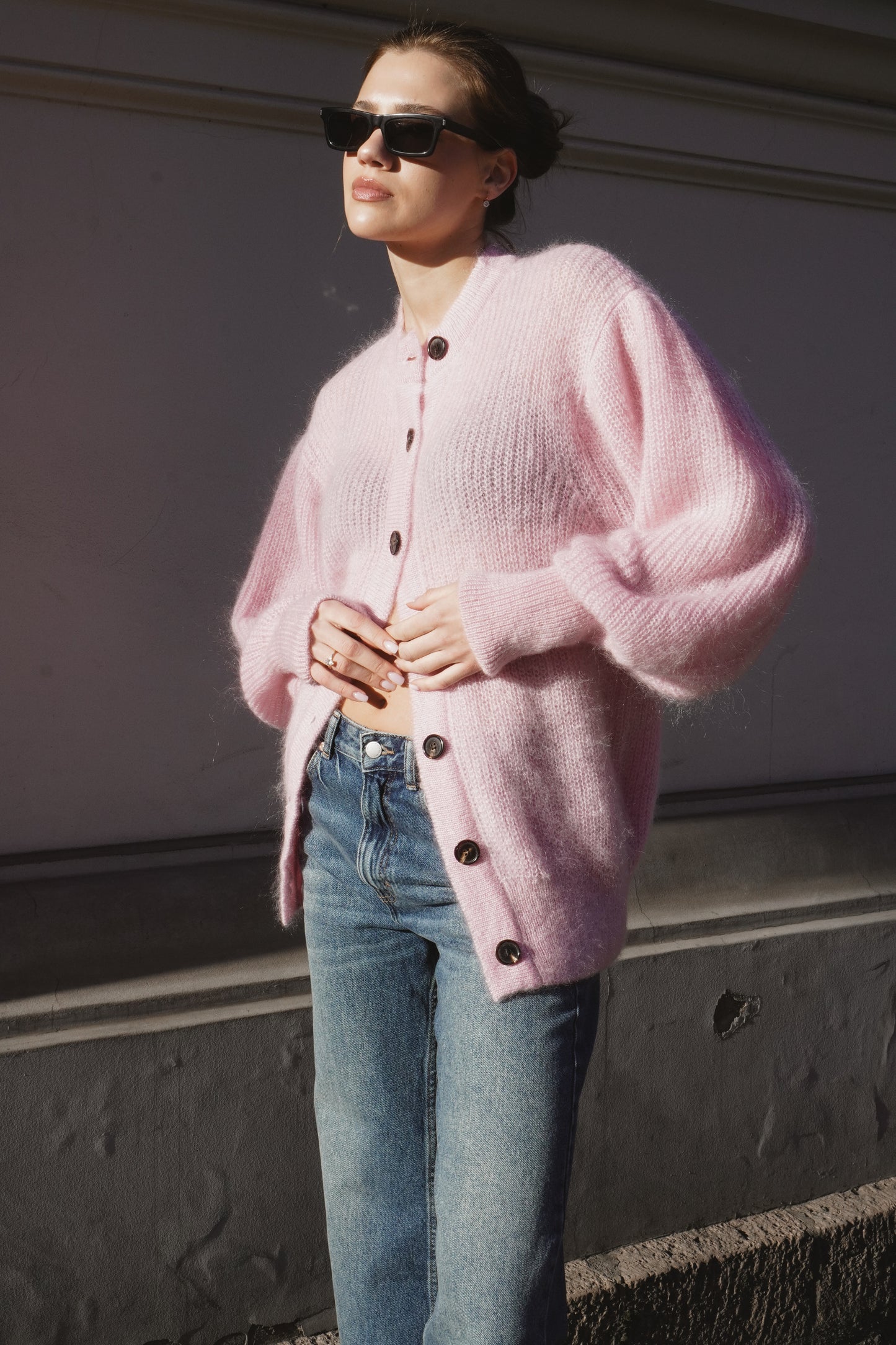 Kid mohair and silk cardigan TASMANIA
