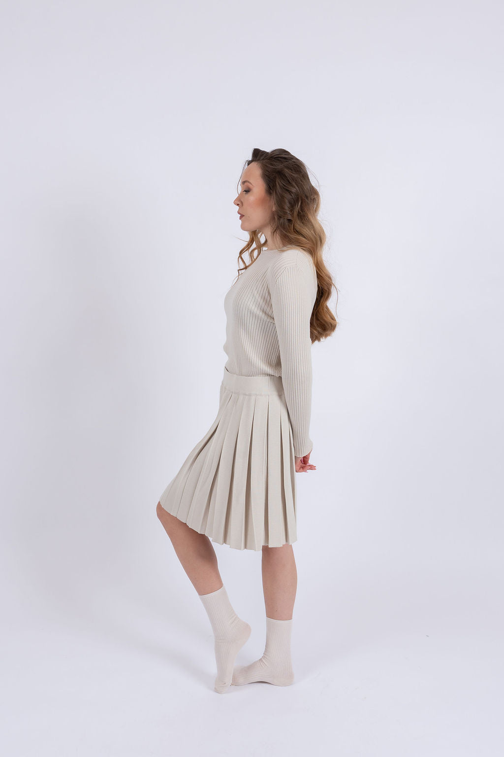 Soft cashmere silk skirt