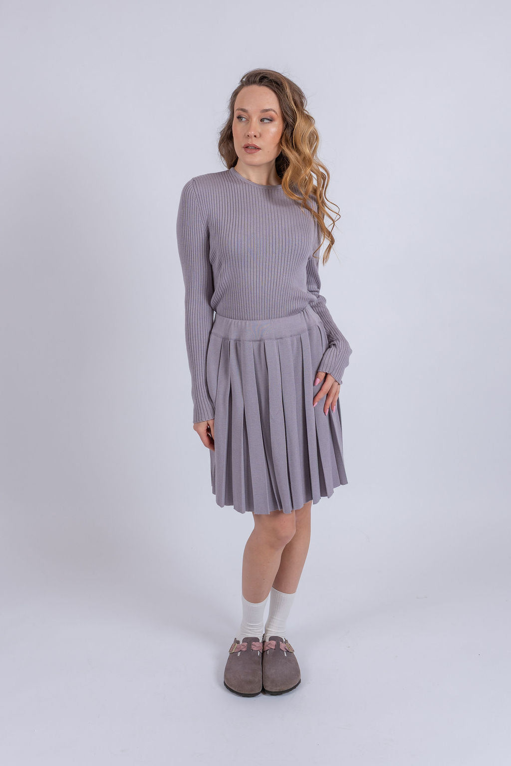 Soft cashmere silk skirt