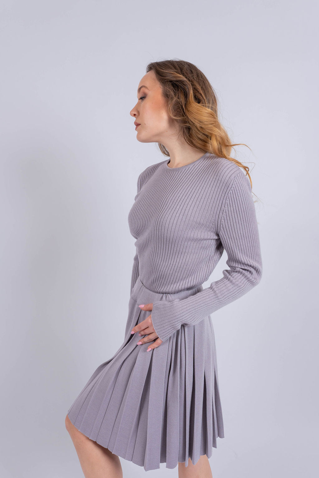 Soft cashmere silk skirt