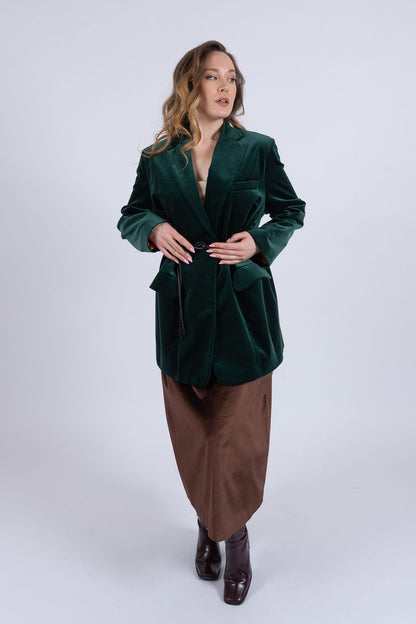 MADAGASCAR apgriezts kokvilnas-samta žakete