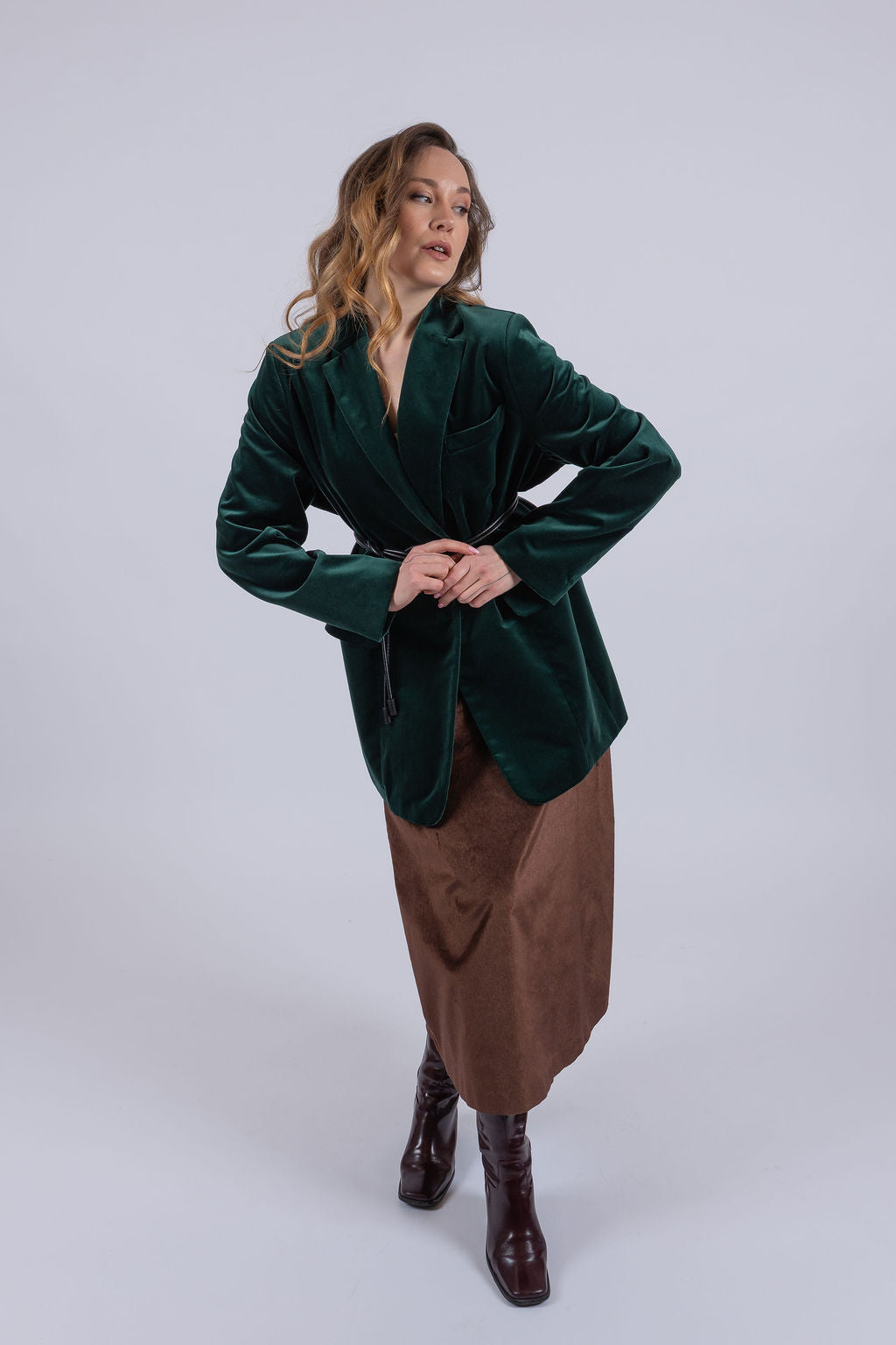 MADAGASCAR apgriezts kokvilnas-samta žakete