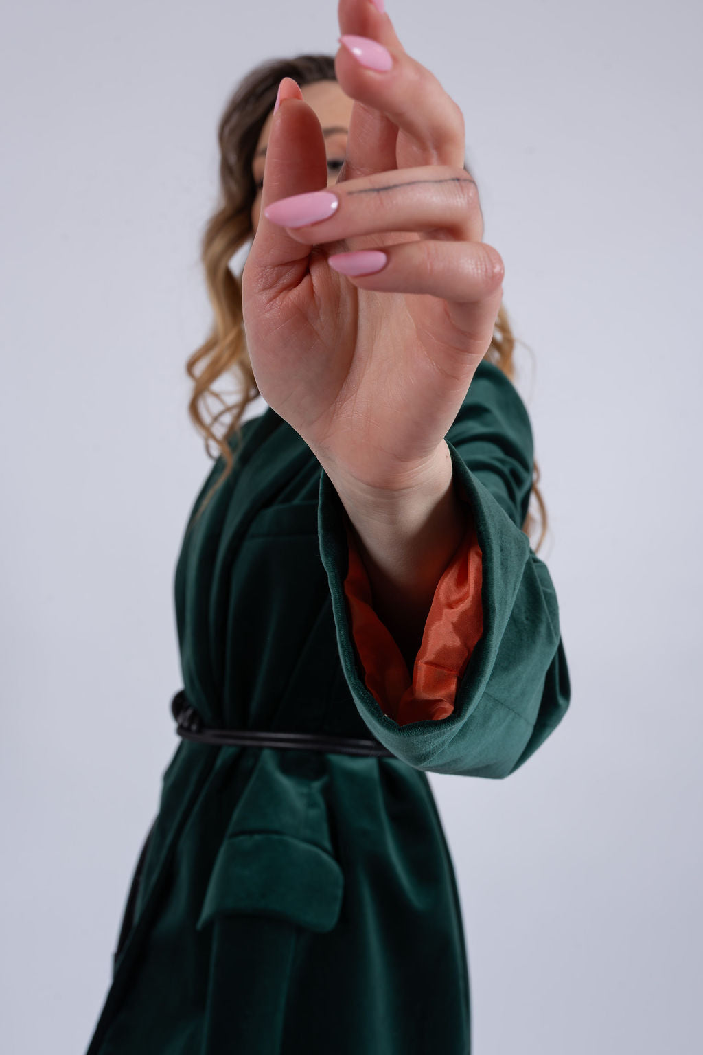 MADAGASCAR apgriezts kokvilnas-samta žakete