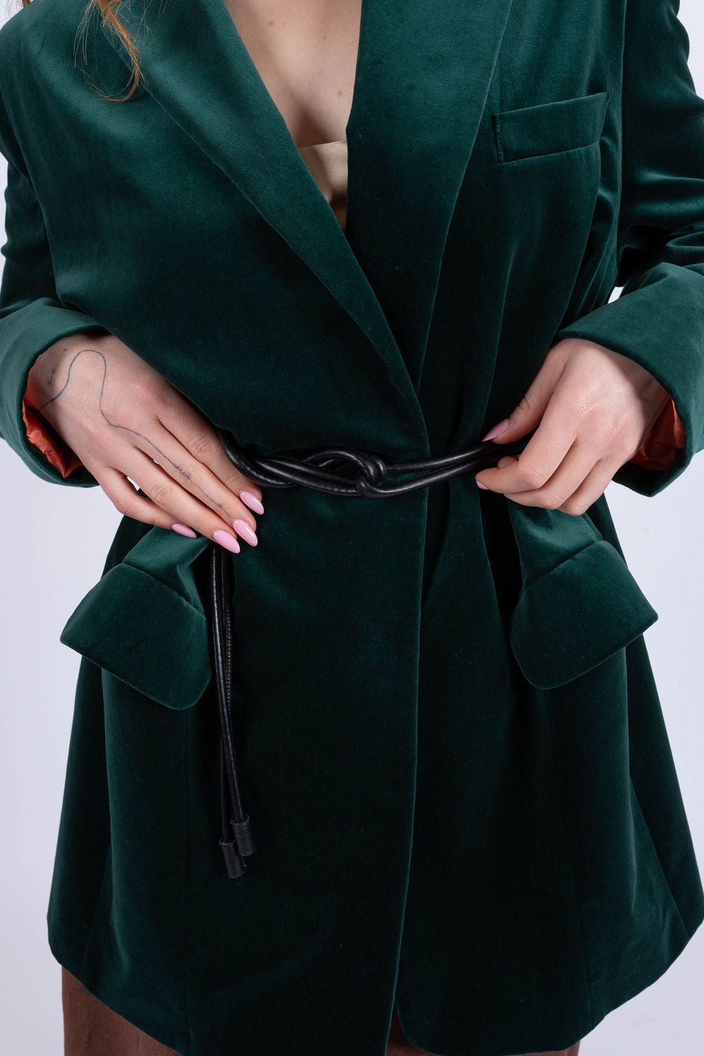 MADAGASCAR apgriezts kokvilnas-samta žakete