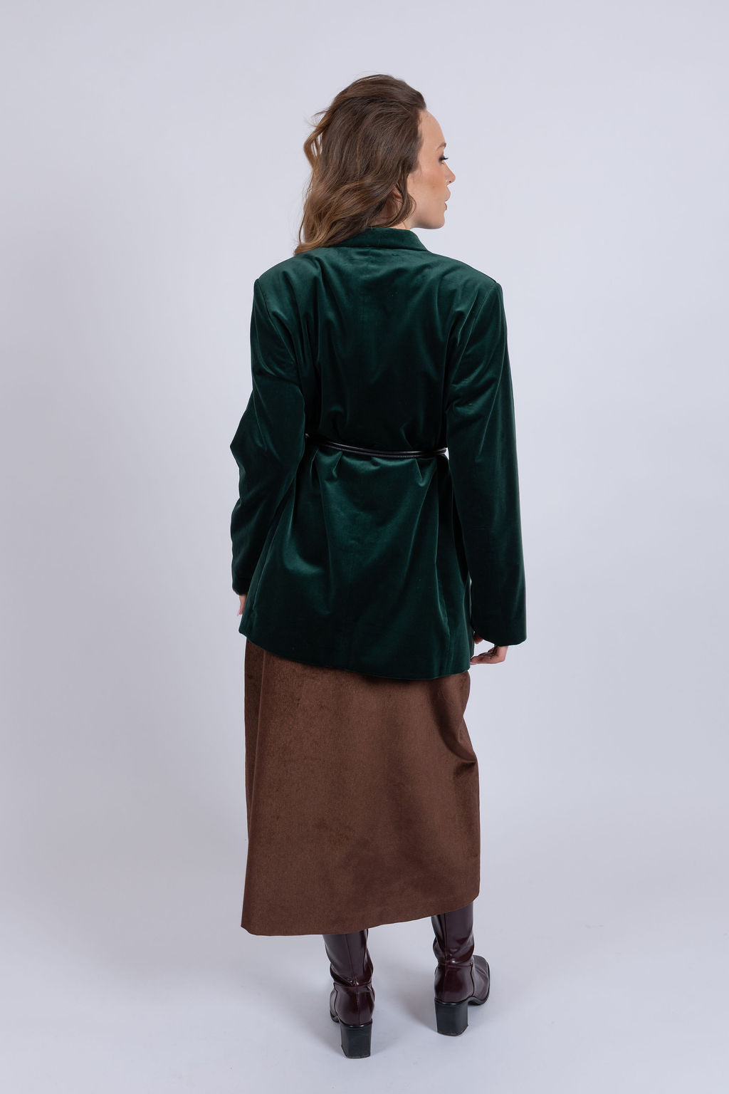 MADAGASCAR apgriezts kokvilnas-samta žakete