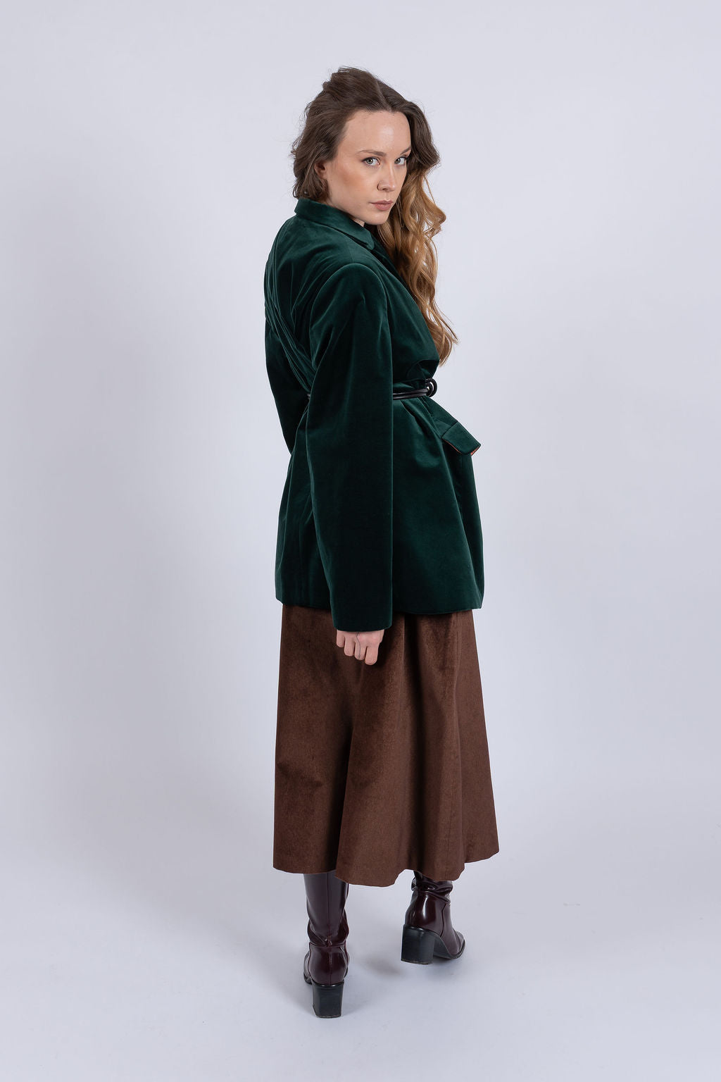 MADAGASCAR apgriezts kokvilnas-samta žakete