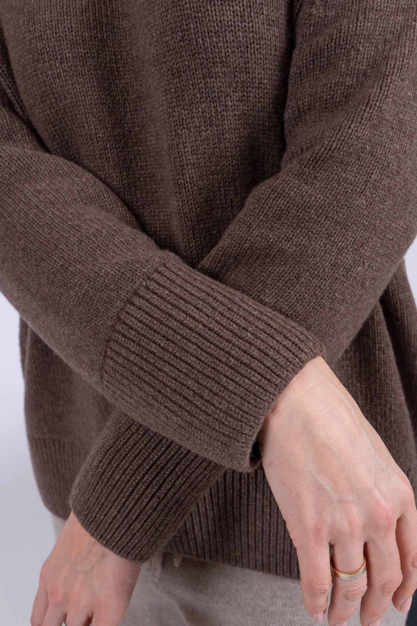 Cashmere Blend Turtleneck Sweater CHOCOLATE MELANGE