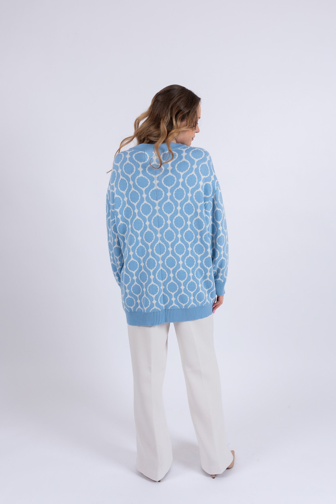 Zils žakarda kardigans CURAÇAO