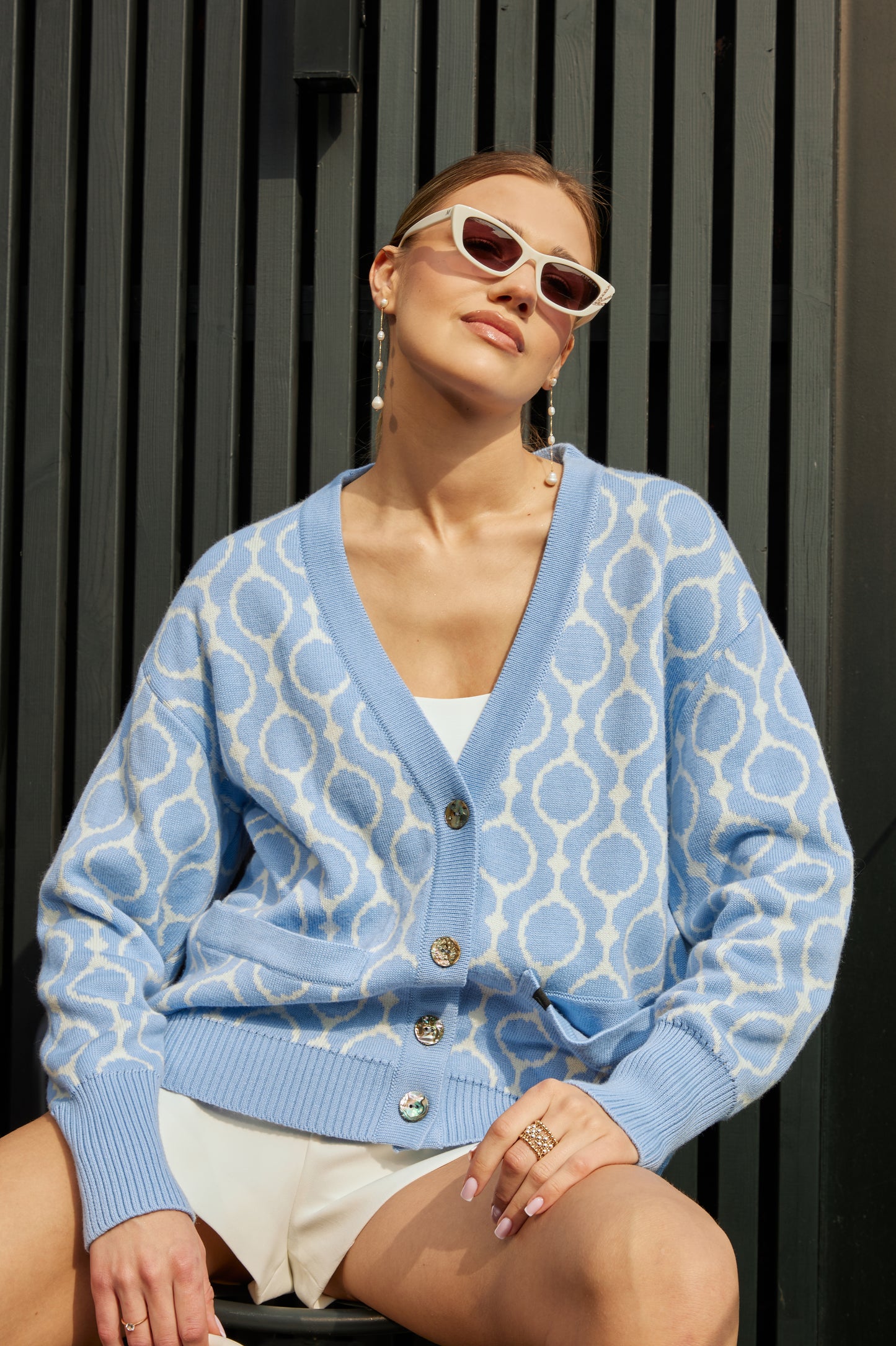 Wool cardigan CURAÇAO short